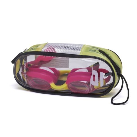 ATEMI M301 swimming glasses, children's, silicone, bright pink/yellow color-4