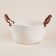 Basket for storage of handmade lauded "Louise", 33 × 33 × 16 cm, white color