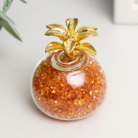 Suvenir glass "Yellow pineapple with rhinestones" 6.5x5x5 cm