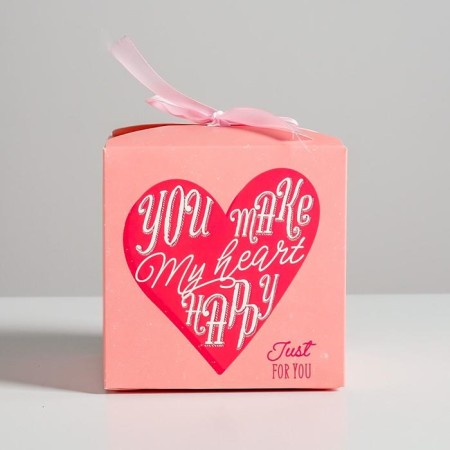 Gift folding box, packaging, “with love”, 12 x 12 x 12 cm-1