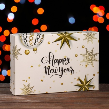 Gift box, team "New Year's style", 30 x 20 x 7 cm