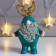 Souvenir Ceramics "Santa Claus, curly beard, cap with ox" Green 14.8x6.8x9.6 cm