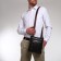 Men's bag with lightning, Terra Dever, 2 pockets, a long belt, brown color