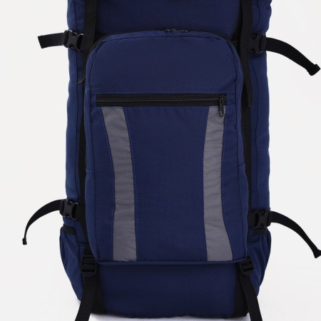 Tourist backpack, TAIF, 80 l, cord department, outer pocket, 2 side nets, blue/gray color-8