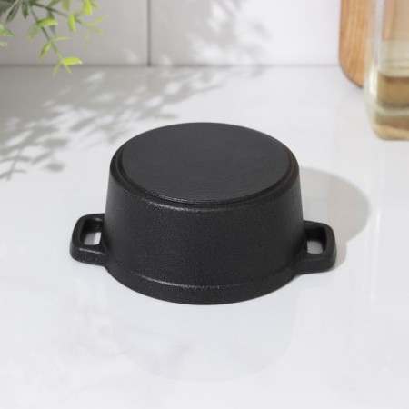 Cast iron pan Volcano, 13 × 10 × 6 cm, for serving, black color-4