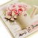 Postcard "Happy Birthday!" Handmade, pink roses, 8 x 9 cm
