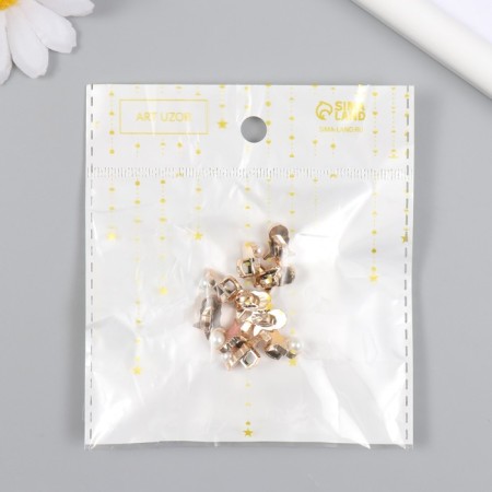 Button plastic for creativity "Star with pearls" set 10 pcs mix 1.4x1x0.8 cm-3