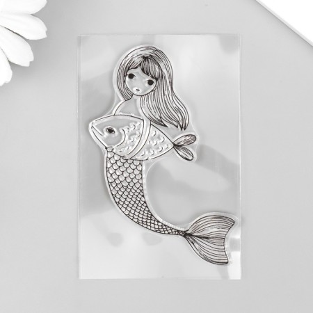 Stamp for creativity Silicon "Little Mermaid with Pisces" 9x6 cm