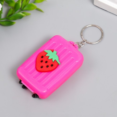 Plastic keychain "Suitcase Fruit on wheels" mix 5.5x4x42 cm-2