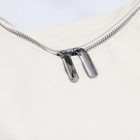 Lurch bag with lightning, external pocket, long belt, white color-3