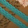 Knitted lace, 25 mm × 2.7 ± 0.5 m, turquoise color