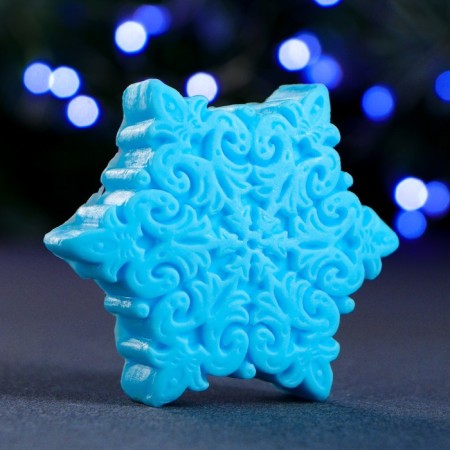 New Year's figure soap "Snowflake" Blue 71g, 7x7x2cm