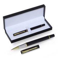 Handle Gift Roller in the leatherette case, black body, gold, silver