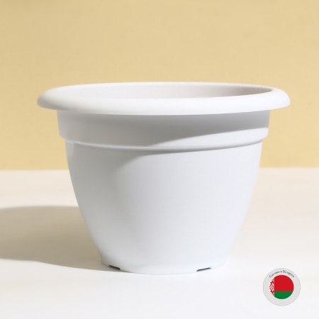 Flower pot, d = 30 cm, 7.5 l, plastic, white-3