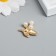 Decor for creativity Metal "Victor with pearls" gold 2.1x2.1x0.6 cm