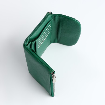 Women's wallet on magnet, green color-4