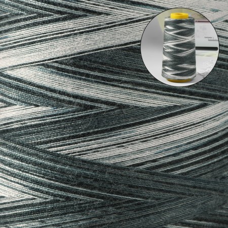 Multicolor threads 40/2, 3000 yard, black and white color-1