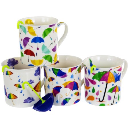 Mug with a strainer Balsford “Gift Time - Miracles Time!”, New Bone Porcelain, 300 ml, Mix color-1