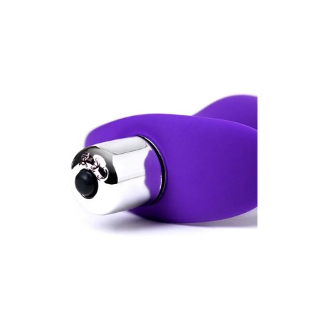 Anal plug Toyfa A-Toys with vibration, moisture resistant, silicone, purple color, 12.9 cm, d = 3-6