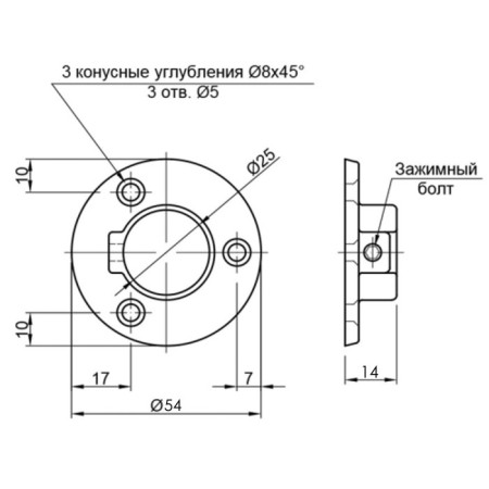 R-11M F25 flange, steel, chrome-1