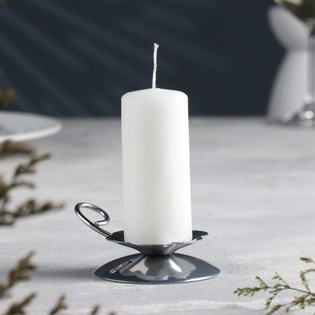 Climb "Flower N" metal per candle, 9x3.5 cm, chrome