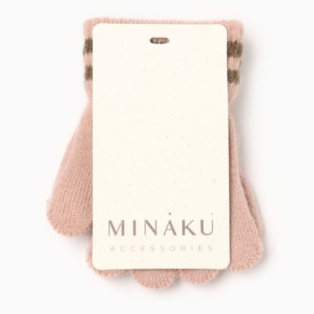 Children's gloves minku, dusty pink color, 13 cm-3