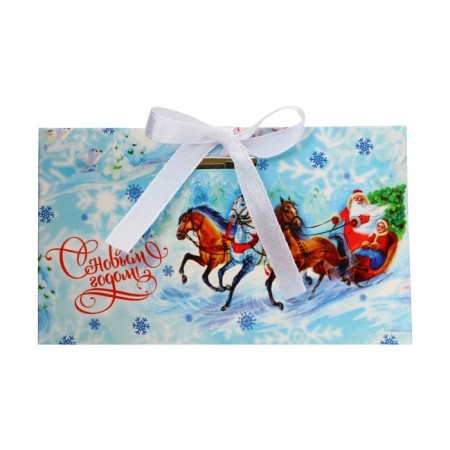 New Year. Bonbonniere, New Year's gift packaging "Troika", 10 × 5.5 × 5 cm.-3
