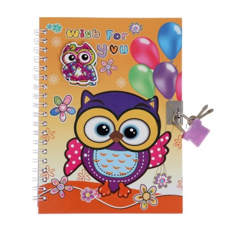 Notebook Gift Book on the lock, A6+, 50 sheets, line, "Owl", mix-1
