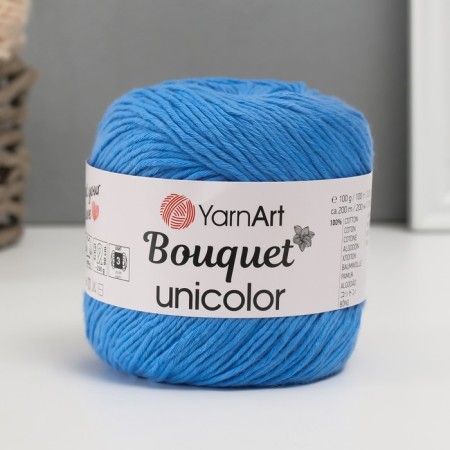 Yarn "Bouquet Unicolor" 100% cotton 200m/100g (3223 blue)