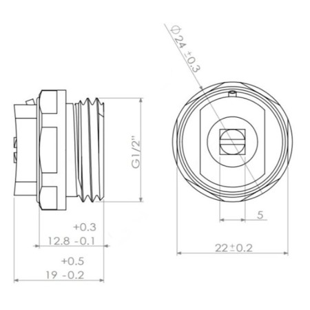 Crane of the Mayevsky Ogint 019-0681, 1/2 ", PN 10, external thread, manual, under screwdriver, brass-1