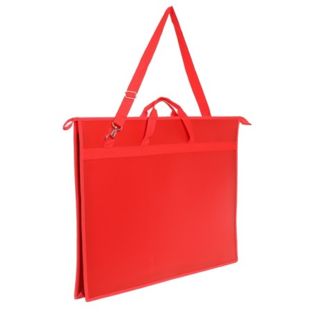 Folder for drawings and drawings A2, 650 x 480 x 50 mm, with handles, plastic, lightning from above, shoulder belt, red