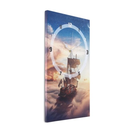Carty clock is wall-mounted, series: interior, "ship in heaven", smooth move, 35 x 60 cm-5