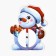 New Year's Poster "Snowman" for the New Year, 21.6 x 26.2 cm