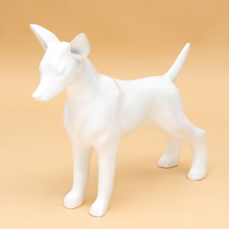 Dog mannequin, stagnant, collapsible, fiberglass, white-3