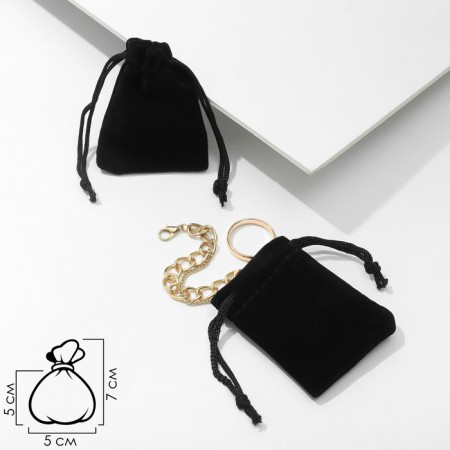 Velvet bag "Classic" 7 × 5, black color-1