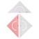 Set of triangles 3 pcs. Calligrata 45* Katet 18 cm, with a transporter, transparent