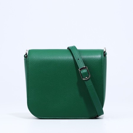 Women's bag Fabula on a magnet, long belt, green color