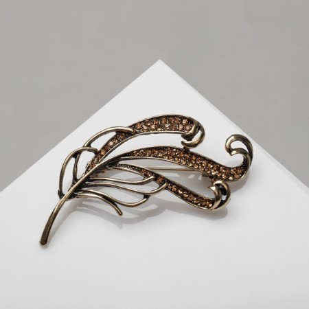 Brooch "Pen", the color is light brown in black gold