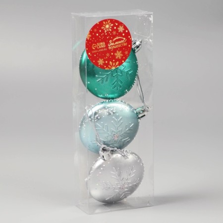 Jewelry decoration "Snowflake Medallion" (set of 3 pcs) Frost, 5.5 cm, mix-1