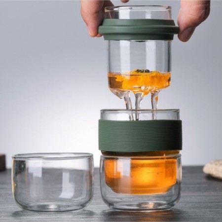 Portable tea service in a case, cover 15 x 8 cm-1