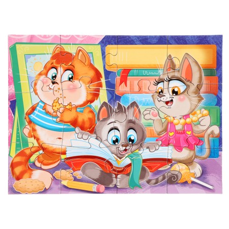 Puzzle "Funny cats No. 16", 12 elements-7