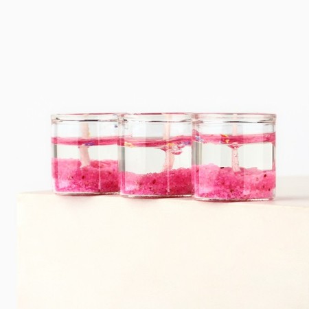 New Year. New Year's gel candles “dream” 3 pcs, pink, 2.5 x2.5 x 2.5 cm-2