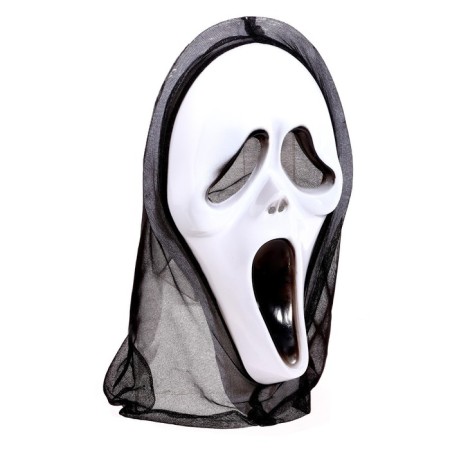 Carnival cloak with a hood "Red Skulls", Atlas + Mask-4