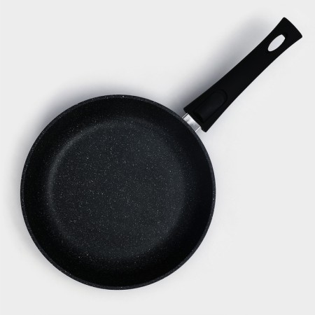 The frying pan “Elite”, d = 24 cm, plastic handle, glass cover, anti -stick coating, black color-3