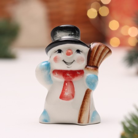 Souvenir "Snowman", underglaze painting, 5x3x7 cm-4