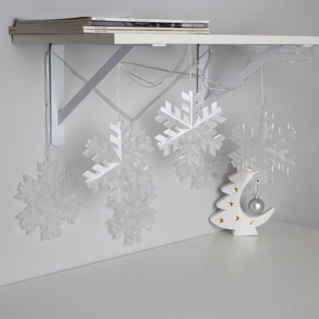 Garland “thread” 2 m with nozzles “Matova Snowflake”, IP20, transparent thread, 36 LED, white glow, 220 V-2