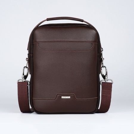 Men's bag over the shoulder, Textura, artificial leather, brown color-1