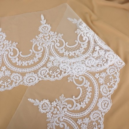 Lace on a grid, 280 mm × 11 ± 1 m, white color-1