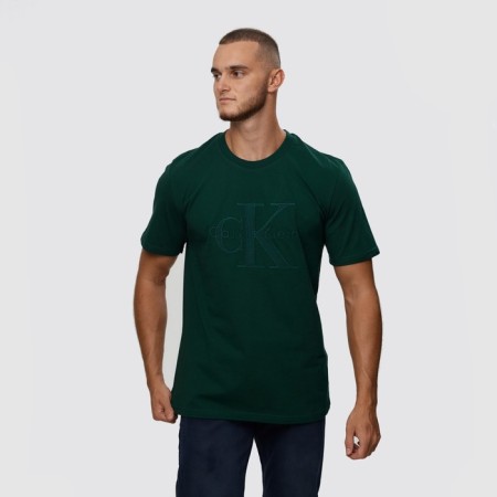 T -shirt male, green color/print mix, size l-1