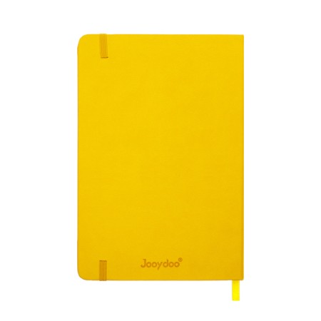 Leduced Diary A5, 140l, Cage, leatherette, elastic band, black cut, yellow-12
